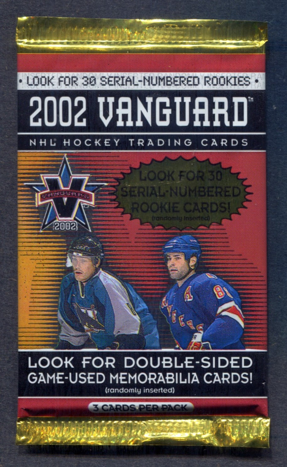 2001/02 Pacific Vanguard Hockey Unopened Pack (3)