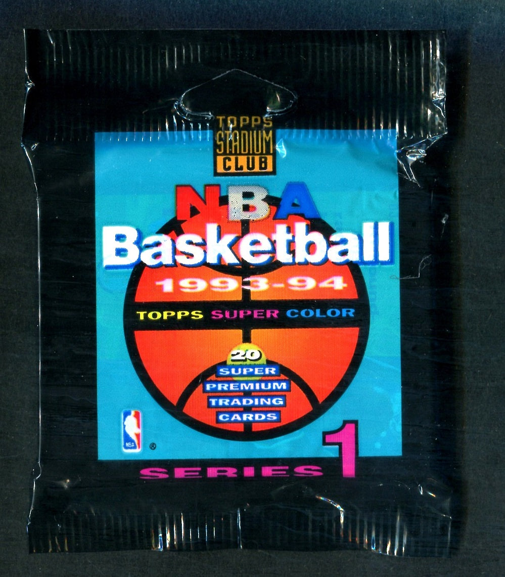 1993/94 Topps Stadium Club Basketball Unopened Series 1 Jumbo Pack (20)