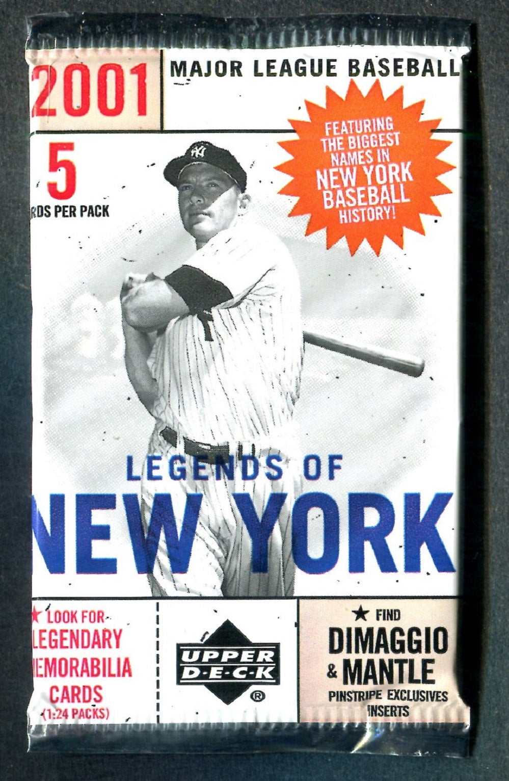 2001 Upper Deck Legends Of New York Baseball Unopened Pack (Hobby) (5)