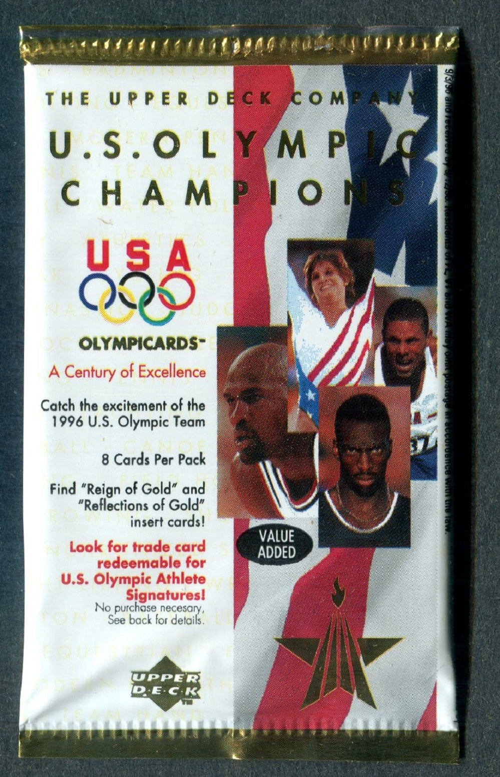 1996 Upper Deck U.S. Olympic Champions Unopened Pack (8)