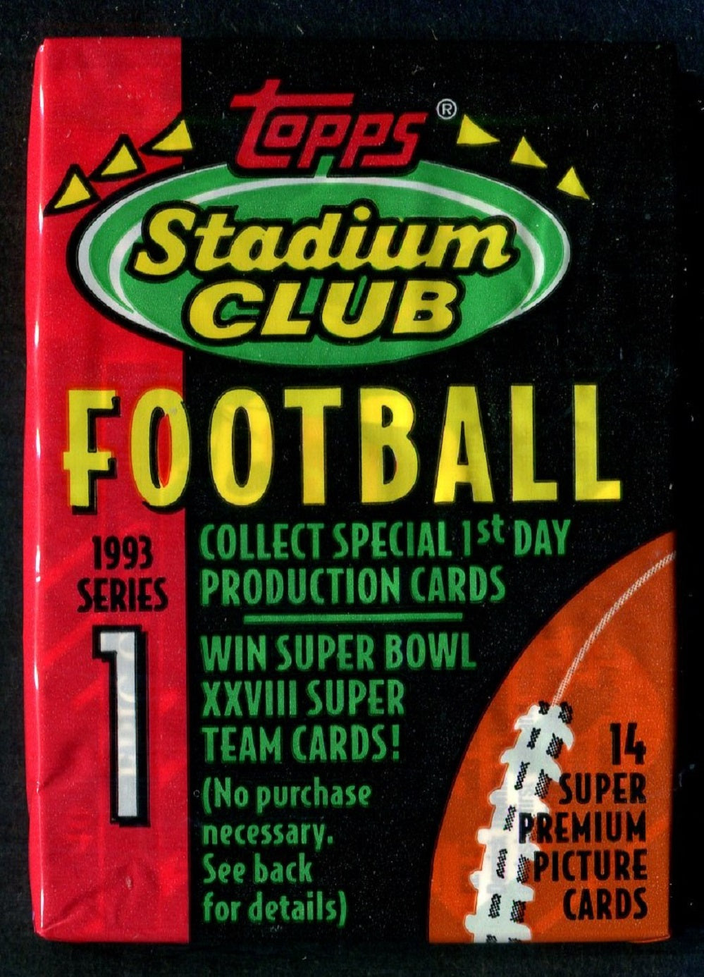 1993 Topps Stadium Club Football Unopened Series 1 Pack (14)