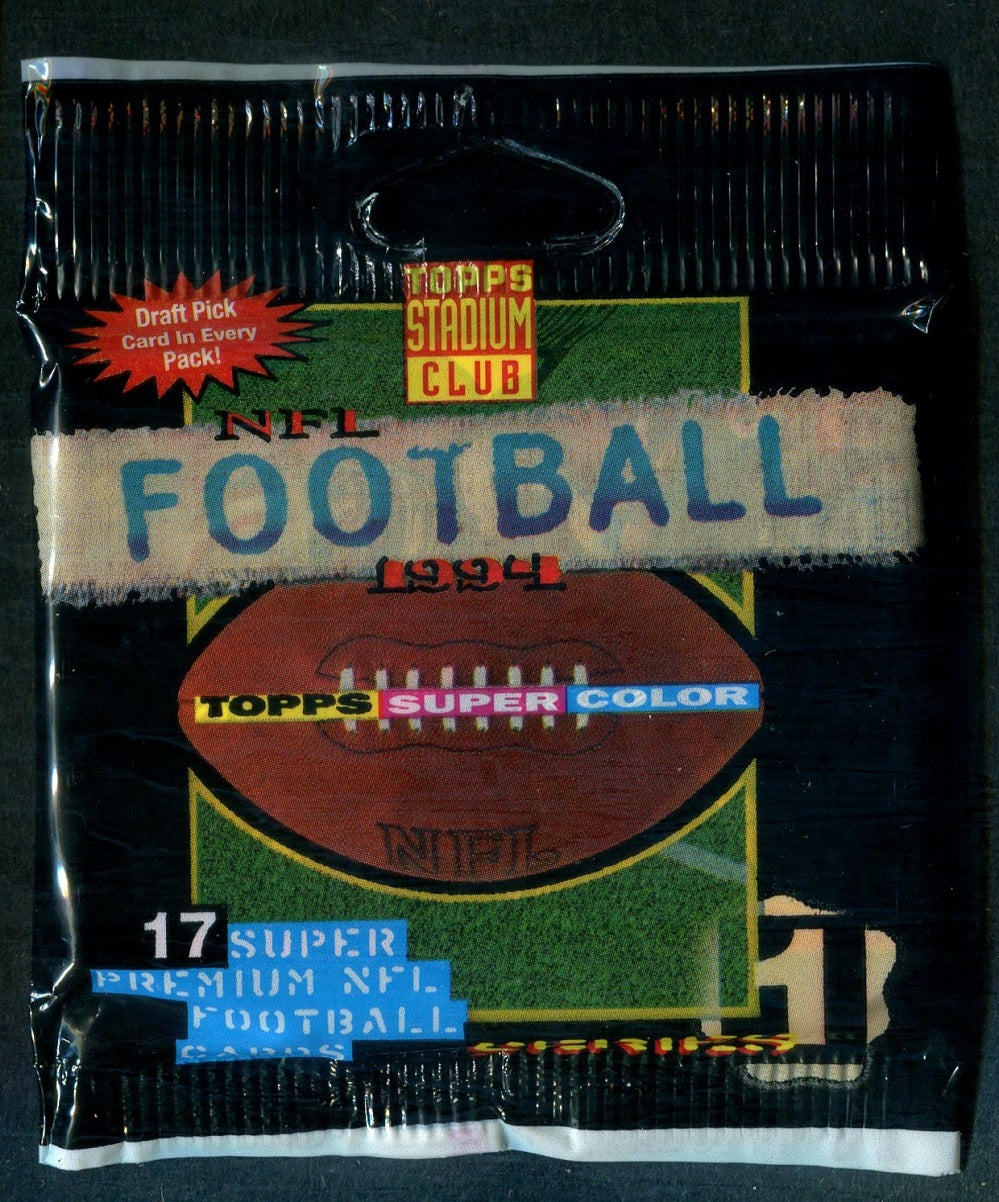 1994 Topps Stadium Club Football Unopened Series 1 Jumbo Pack (17)