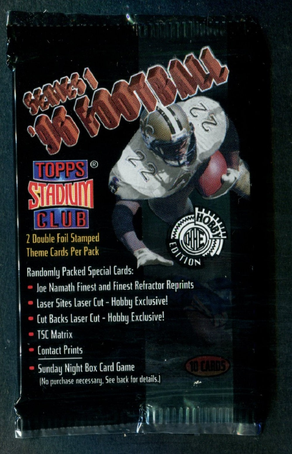 1996 Topps Stadium Club Football Unopened Series 1 Pack (Hobby) (10)