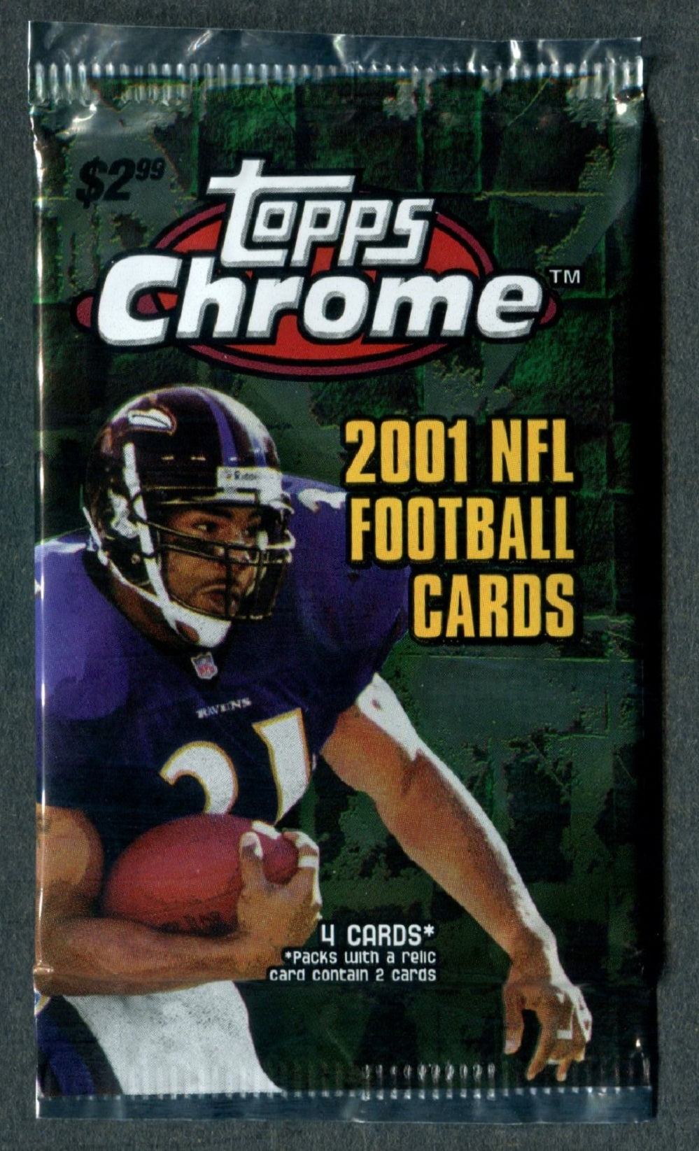 2001 Topps Chrome Football Unopened Pack (Pre-Priced) (Retail) (4)