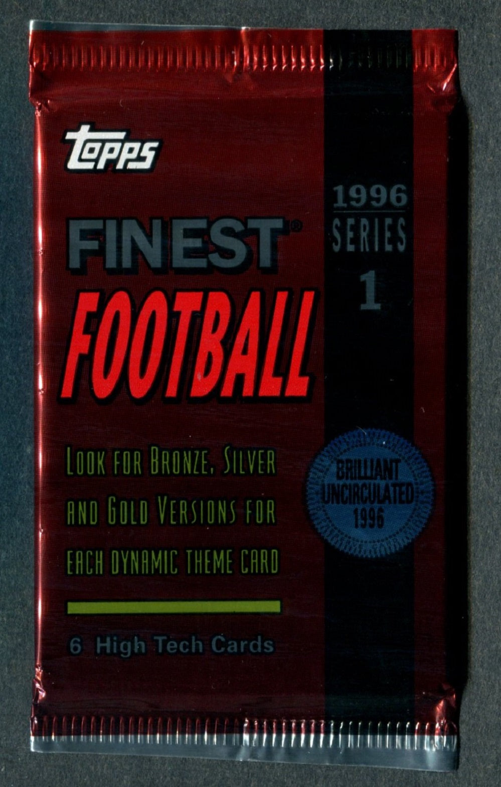 1996 Topps Finest Football Unopened Series 1 Pack (6)