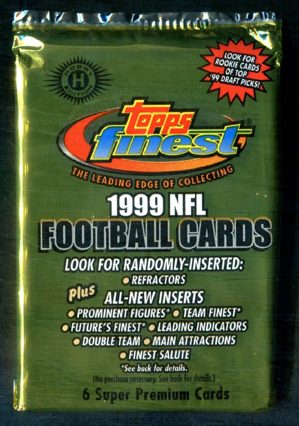 1999 Topps Finest Football Unopened Pack (Hobby) (6)