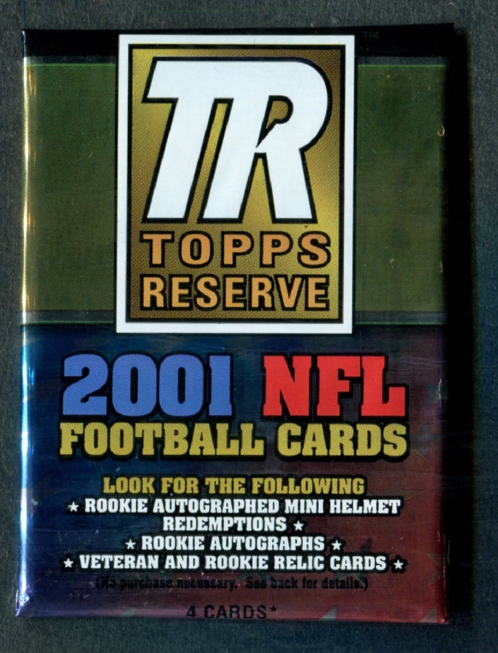 2001 Topps Reserve Football Unopened Pack (4)