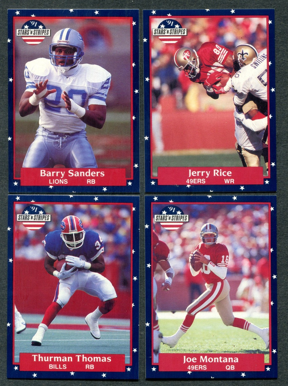 1991 Fleer Stars 'n Stripes Football Complete Set (140)