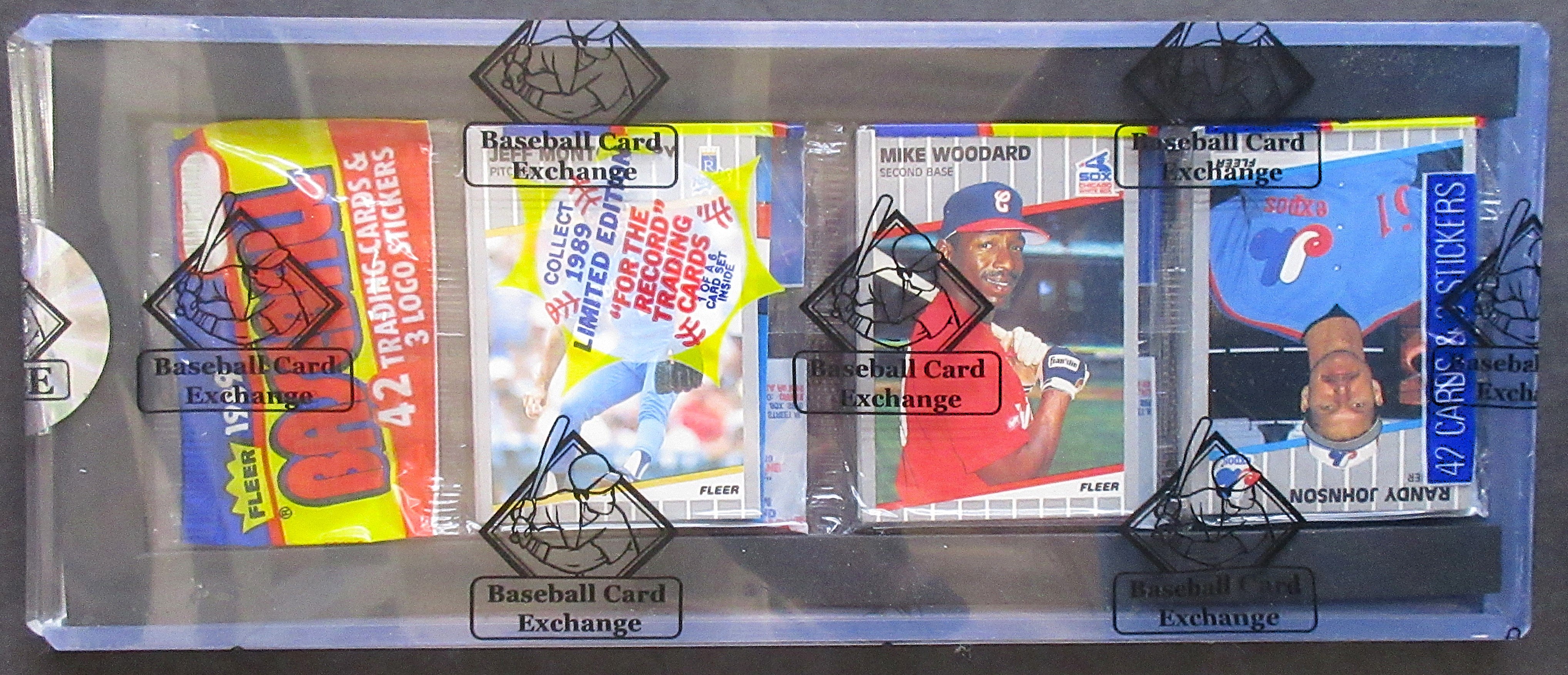 1989 Fleer Baseball Unopened Rack Pack (BBCE) (Randy Johnson Top) (26119)