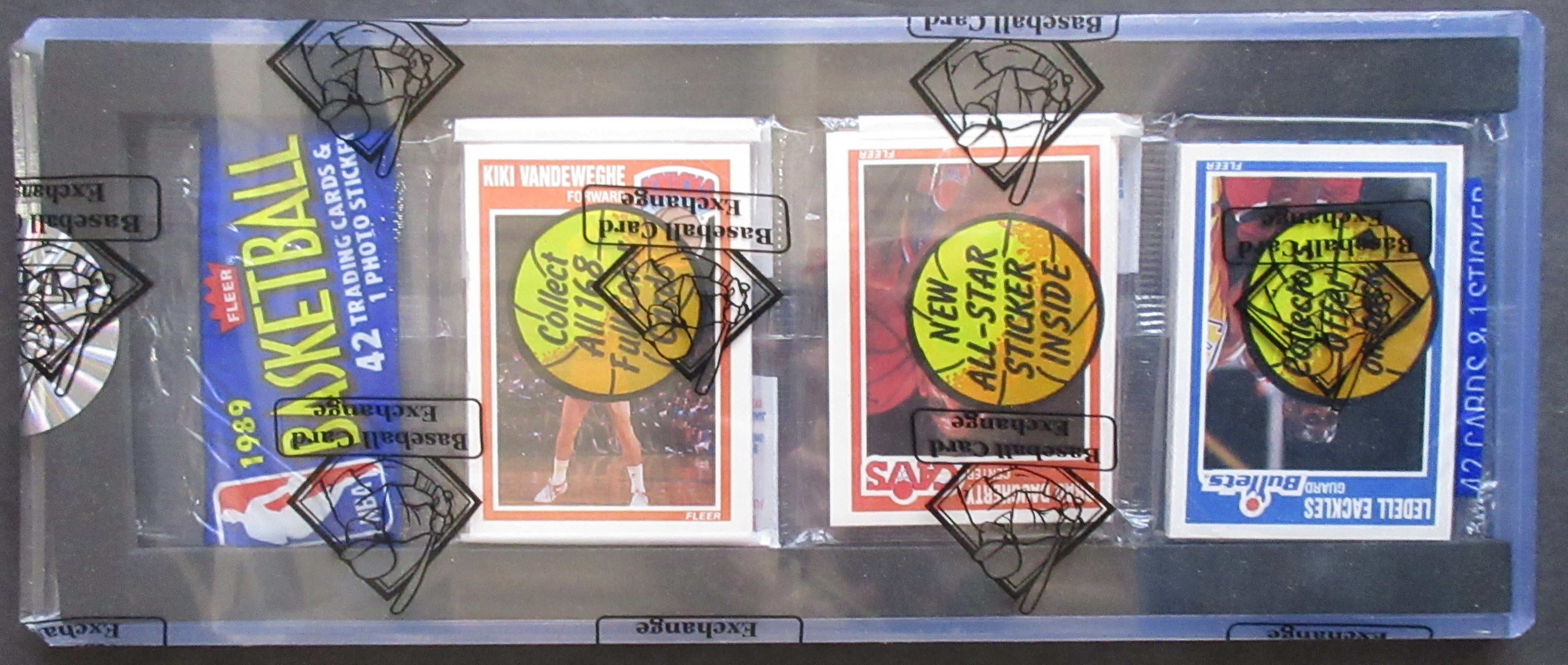 1989/90 Fleer Basketball Unopened Rack Pack (BBCE) (Jordan AS Back) (26124)