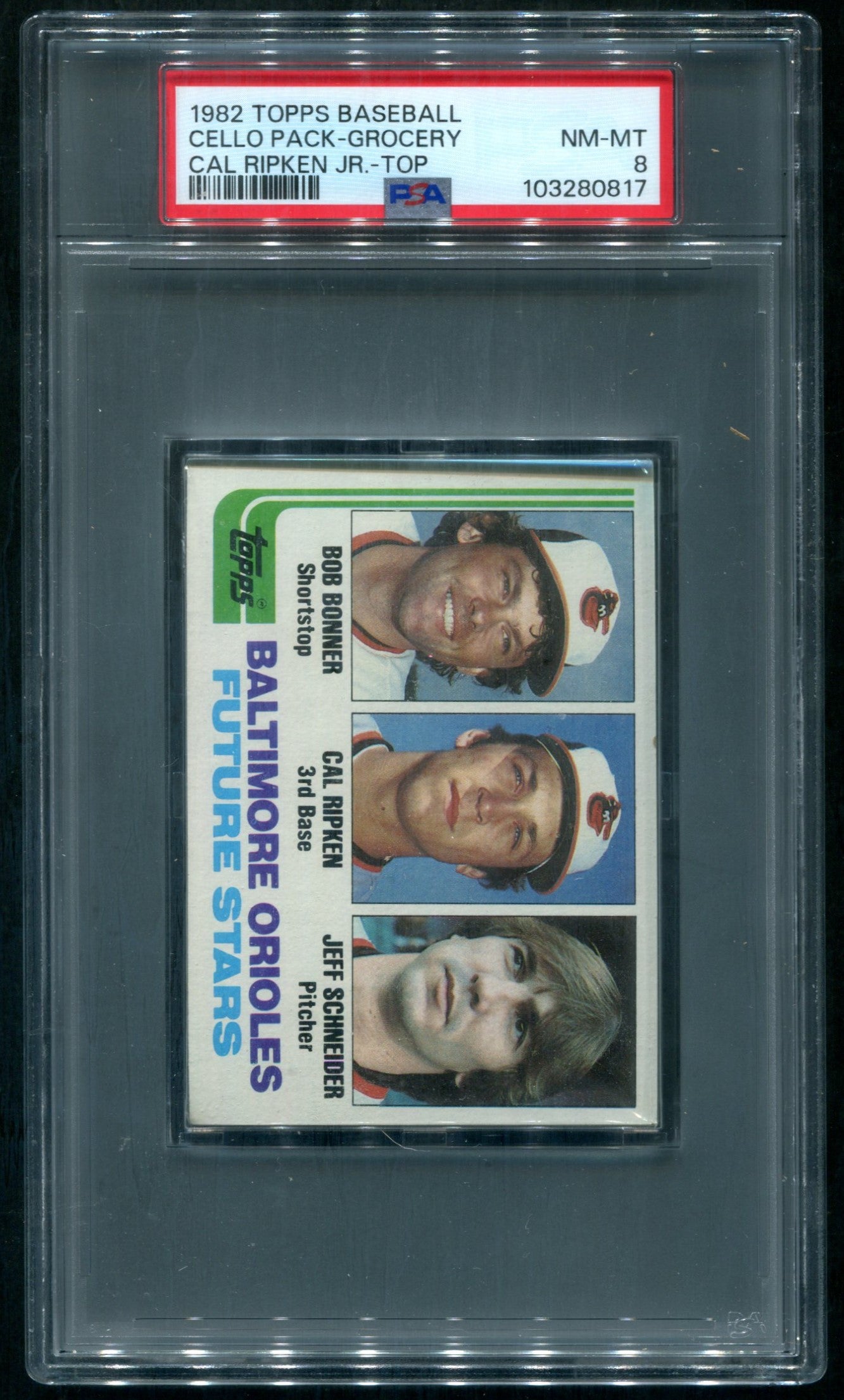 1982 Topps Baseball Unopened Grocery Cello Pack PSA 8 Ripken Jr. Top *0817