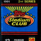 1991 Topps Stadium Club Baseball Unopened Series 2 Pack