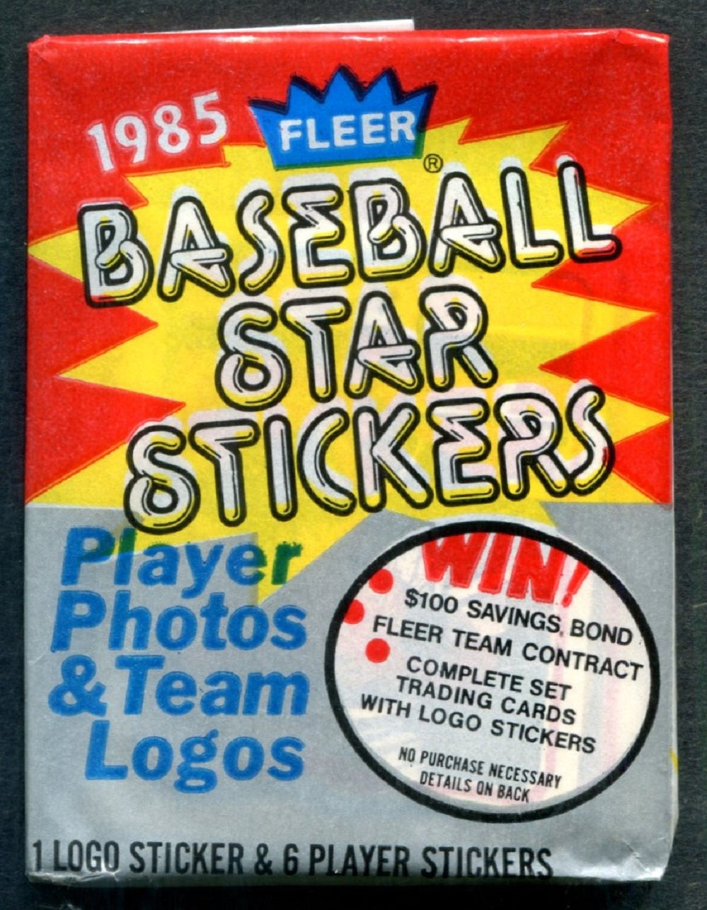 1985 Fleer Baseball Star Stickers Unopened Wax Pack