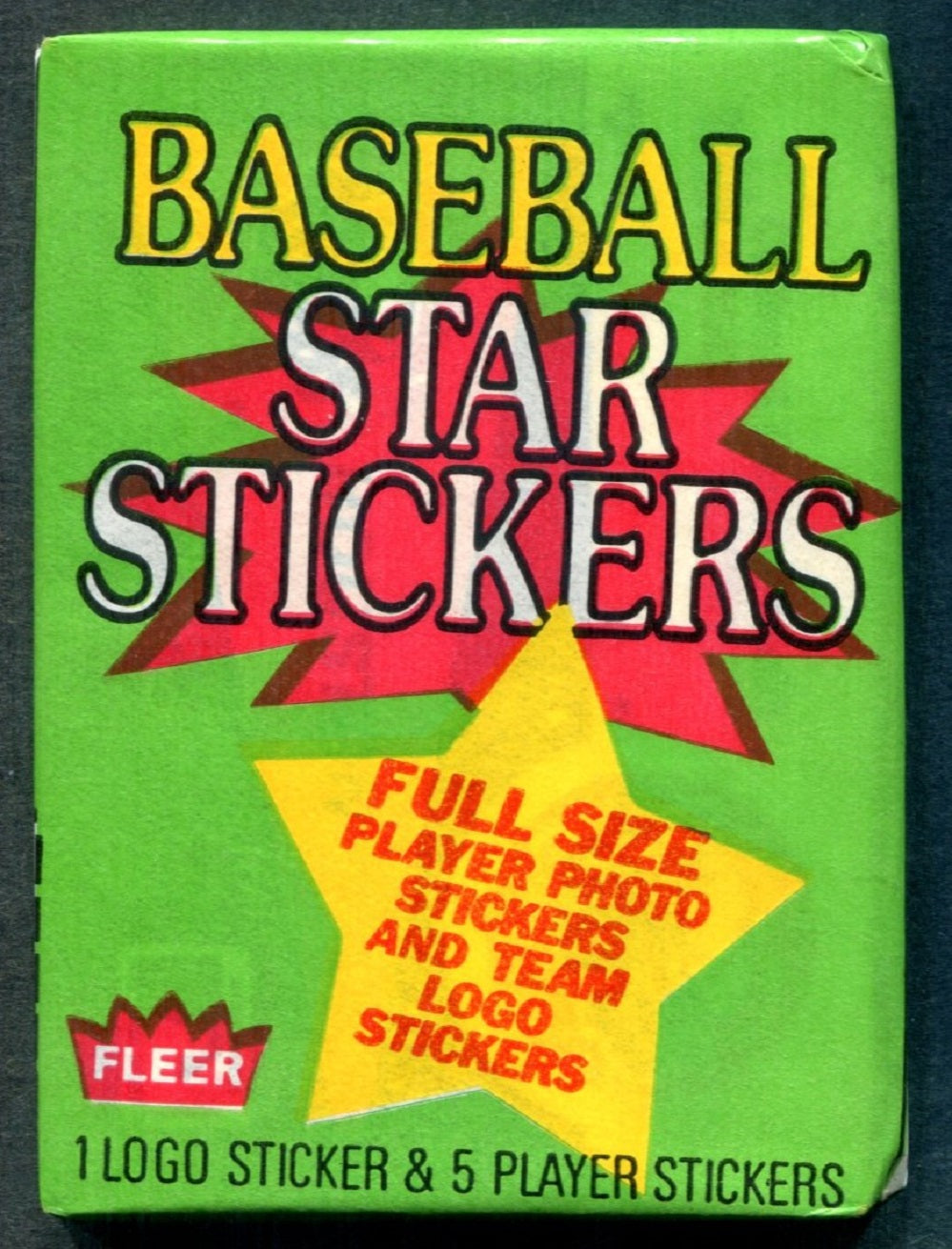 1986 Fleer Baseball Star Stickers Unopened Wax Pack