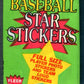 1986 Fleer Baseball Star Stickers Unopened Wax Pack