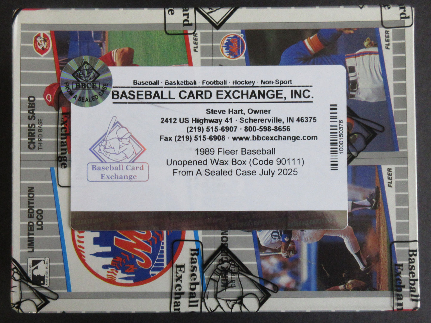 1989 Fleer Baseball Unopened Wax Box (FASC) (Code 90111)