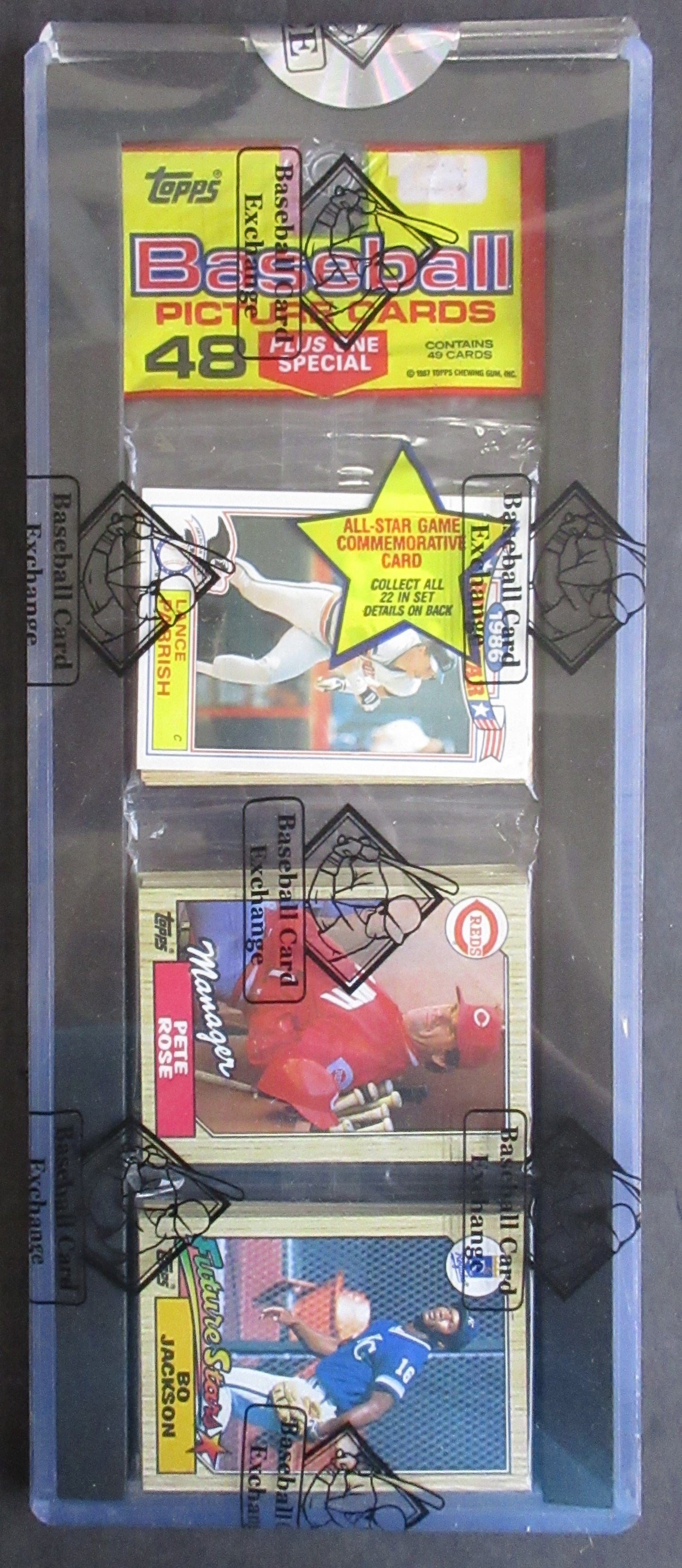 1987 Topps Baseball Unopened Rack Pack (Bo Jackson Top) (BBCE) (26158)