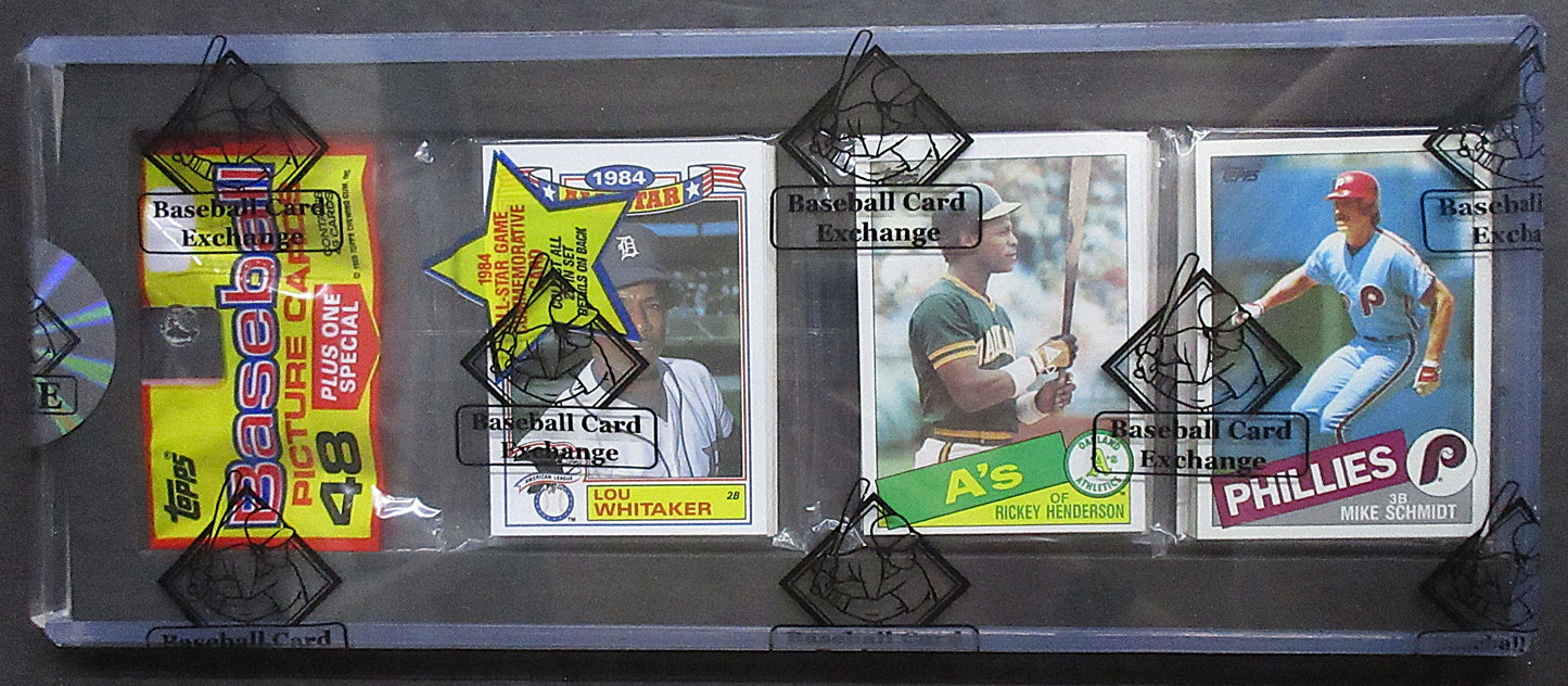 1985 Topps Baseball Unopened Rack Pack (BBCE) (Henderson Top) (Schmidt Top) (26199)