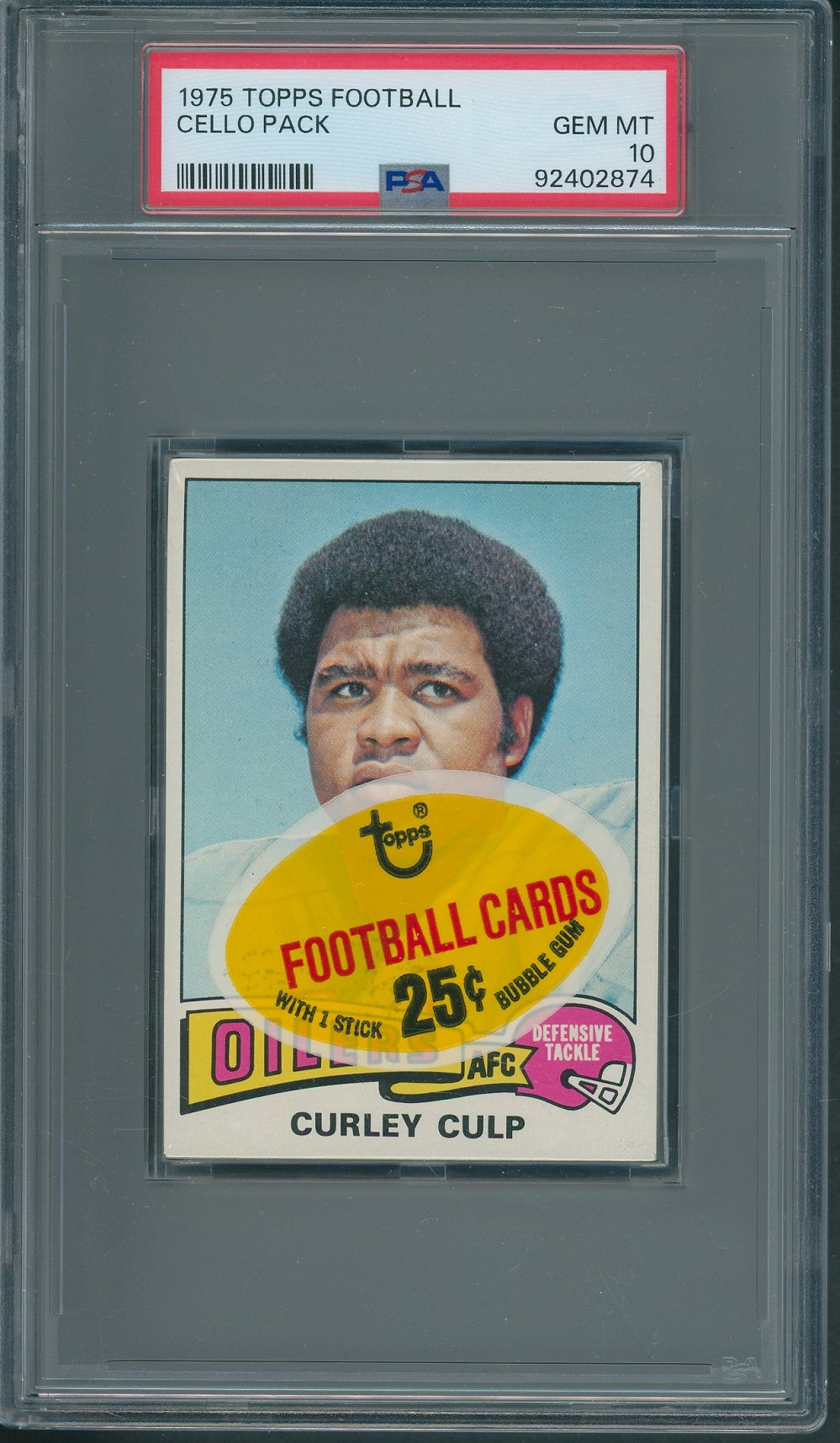 1975 Topps Football Unopened Cello Pack PSA 10 Curley Culp Top *2874