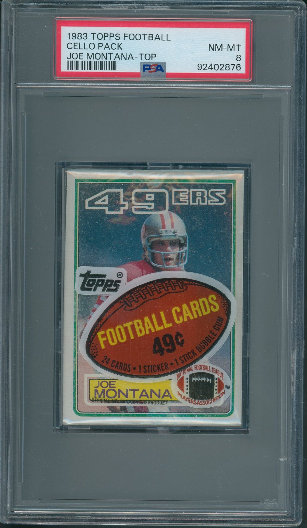 1983 Topps Football Unopened Cello Pack PSA 8 Montana Top *2876