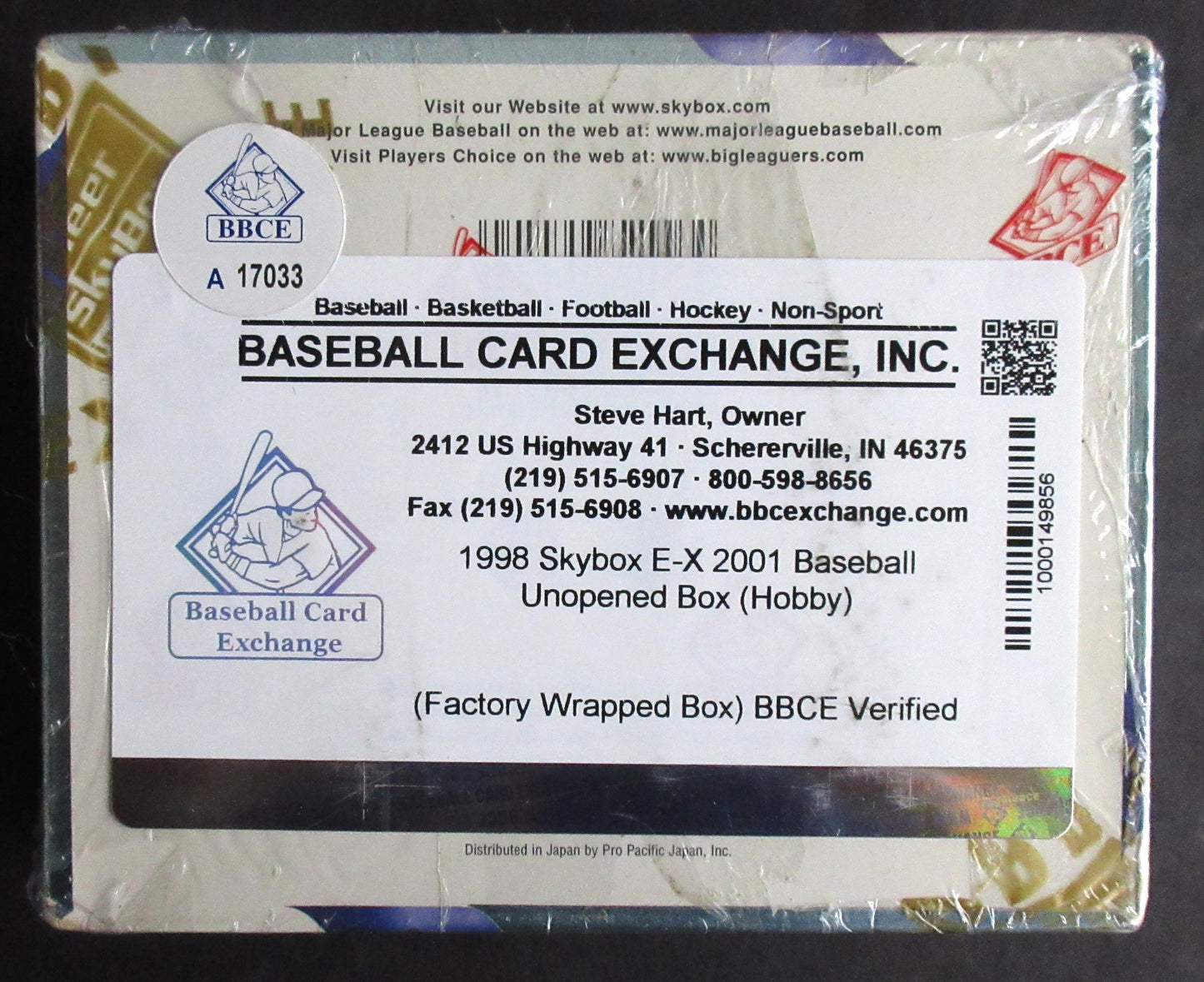 1998 Skybox E-X 2001 Baseball Box (Hobby) (BBCE)