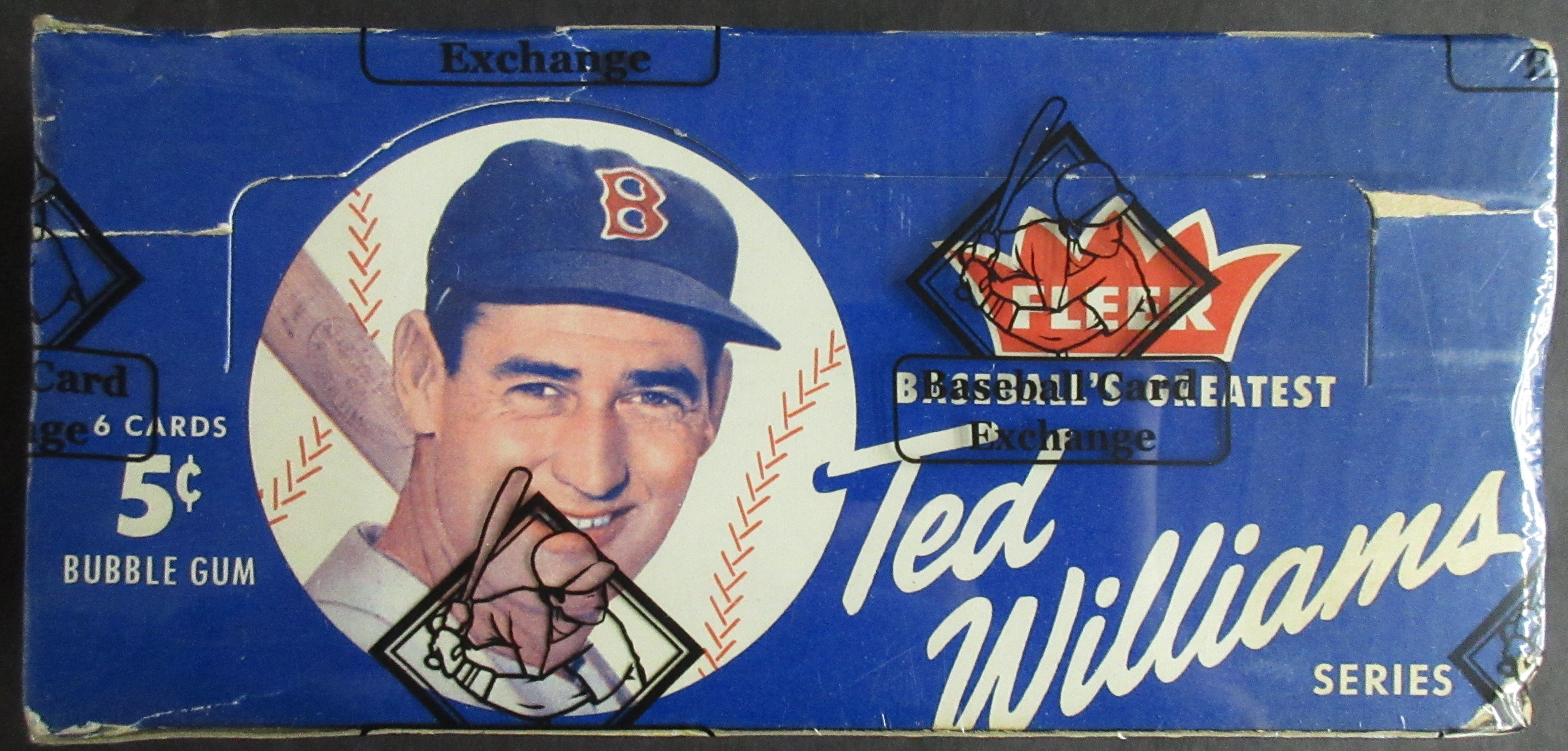 1959 Fleer Ted Williams Baseball Unopened 5 Cent Wax Box (BBCE) (X1902)