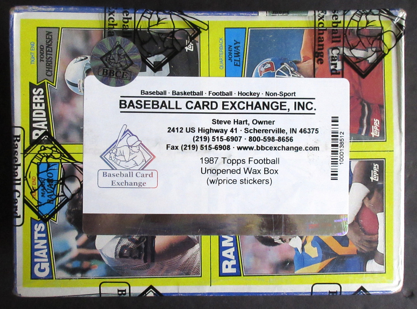 1987 Topps Football Unopened Wax Box (w/ price stickers) (BBCE) (X-Out)