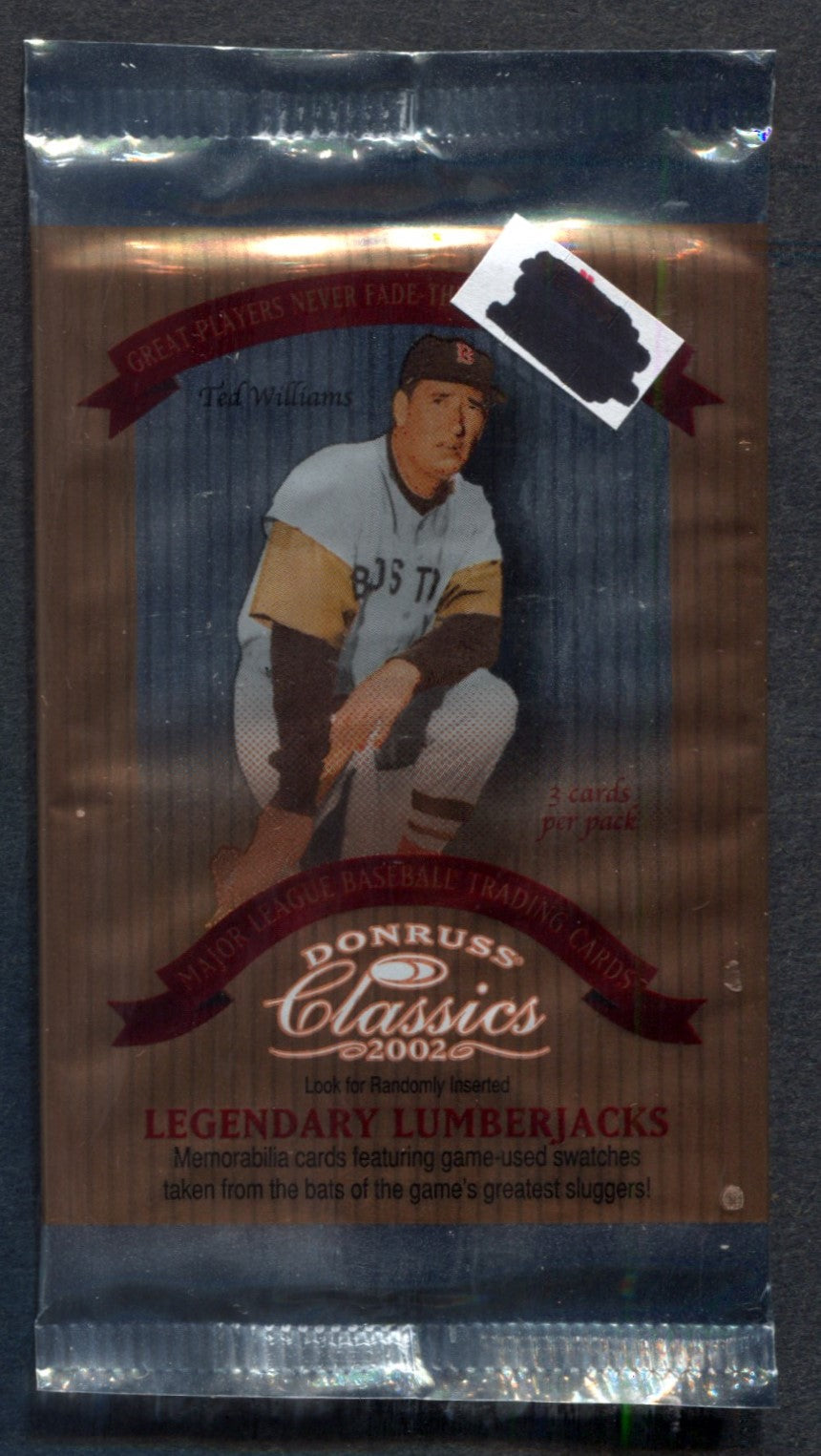 2002 Donruss Classics Baseball Unopened Pack (3) (PS)