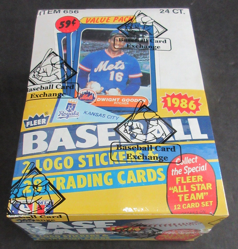 1986 Fleer Baseball Unopened Cello Box (FASC)