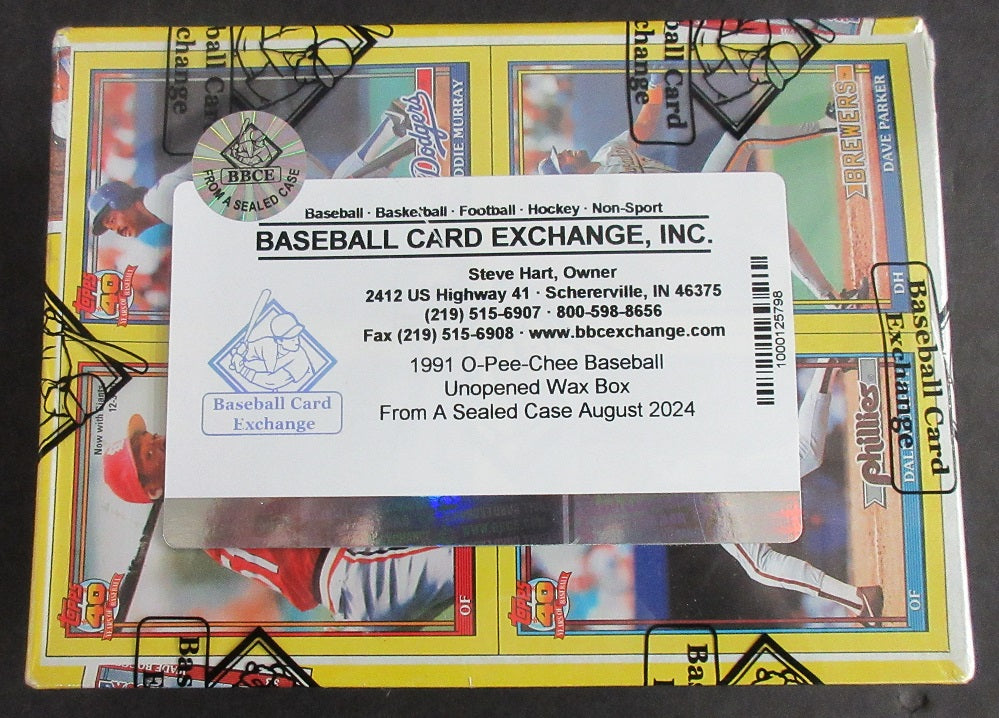 1991 OPC O-Pee-Chee Baseball Unopened Wax Box (FASC) (Read)