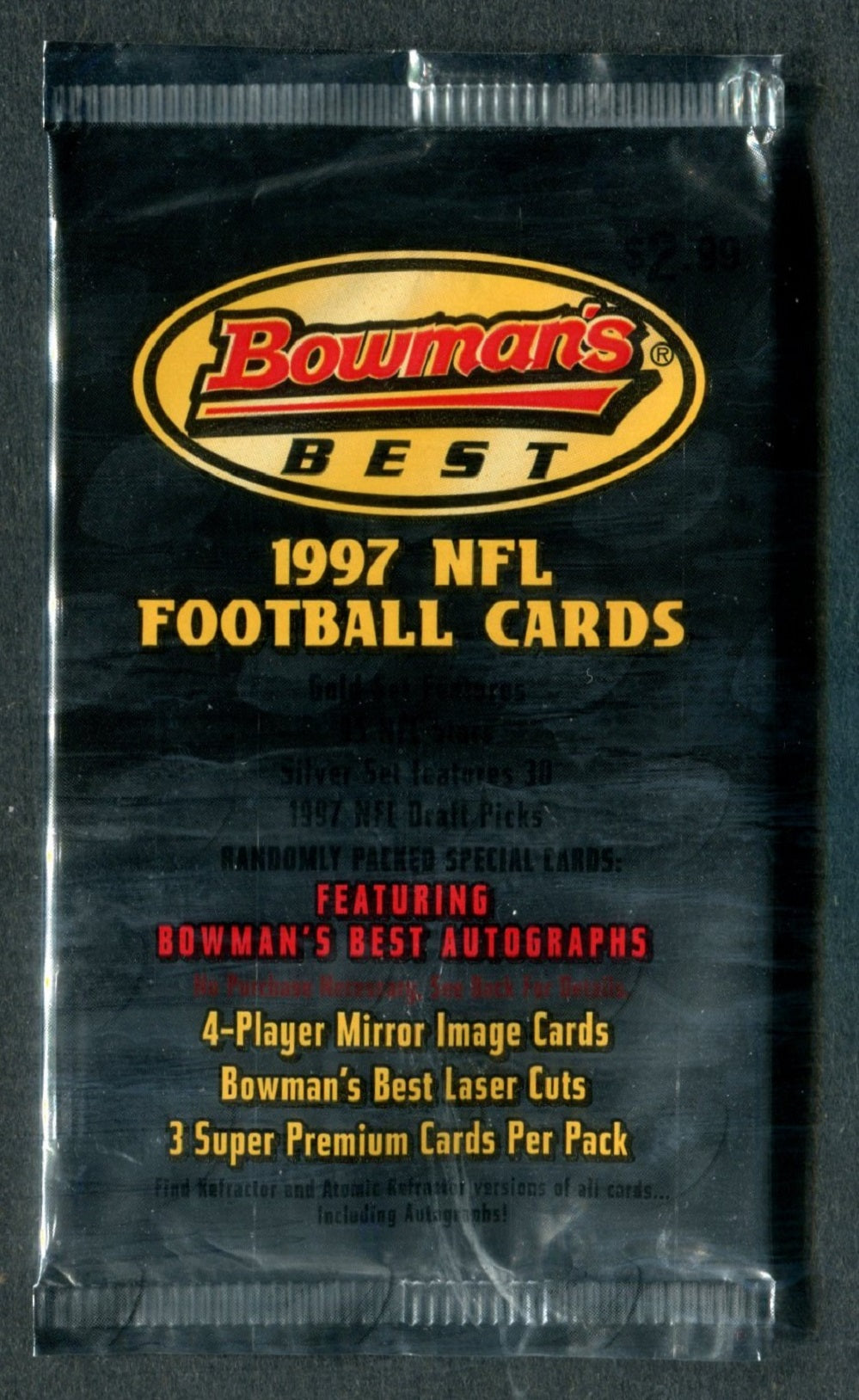 1997 Bowman's Best Football Unopened Pack (Retail) (Pre Priced) (3)