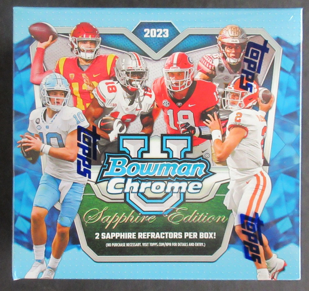 2023 Bowman Chrome University Football Sapphire Edition Box (Hobby) (8/4)