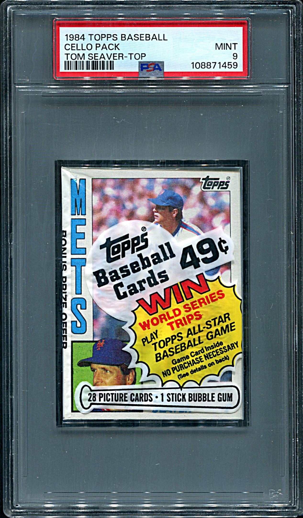 1984 Topps Baseball Unopened Cello Pack PSA 9 Tom Seaver Top *1459