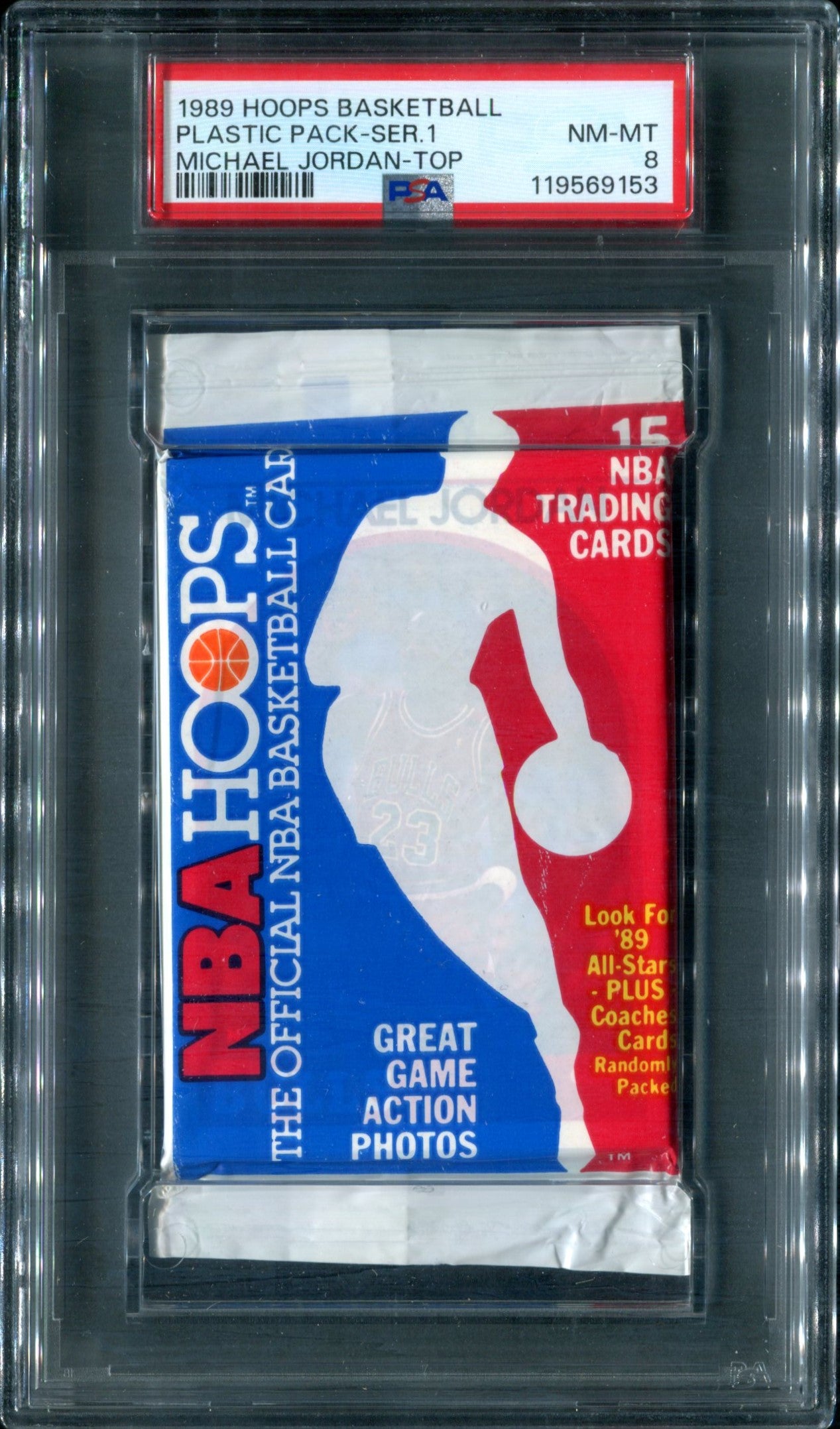 1989 1989/90 Hoops Basketball Unopened Series 1 Pack PSA 8 Jordan Top *9153