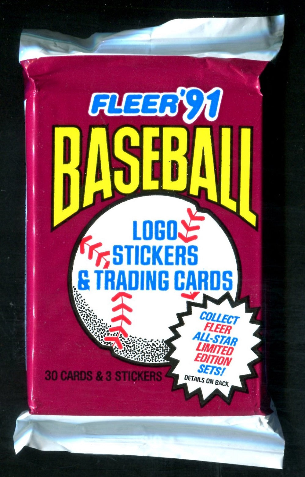 1991 Fleer Baseball Unopened Jumbo Pack (30/3)