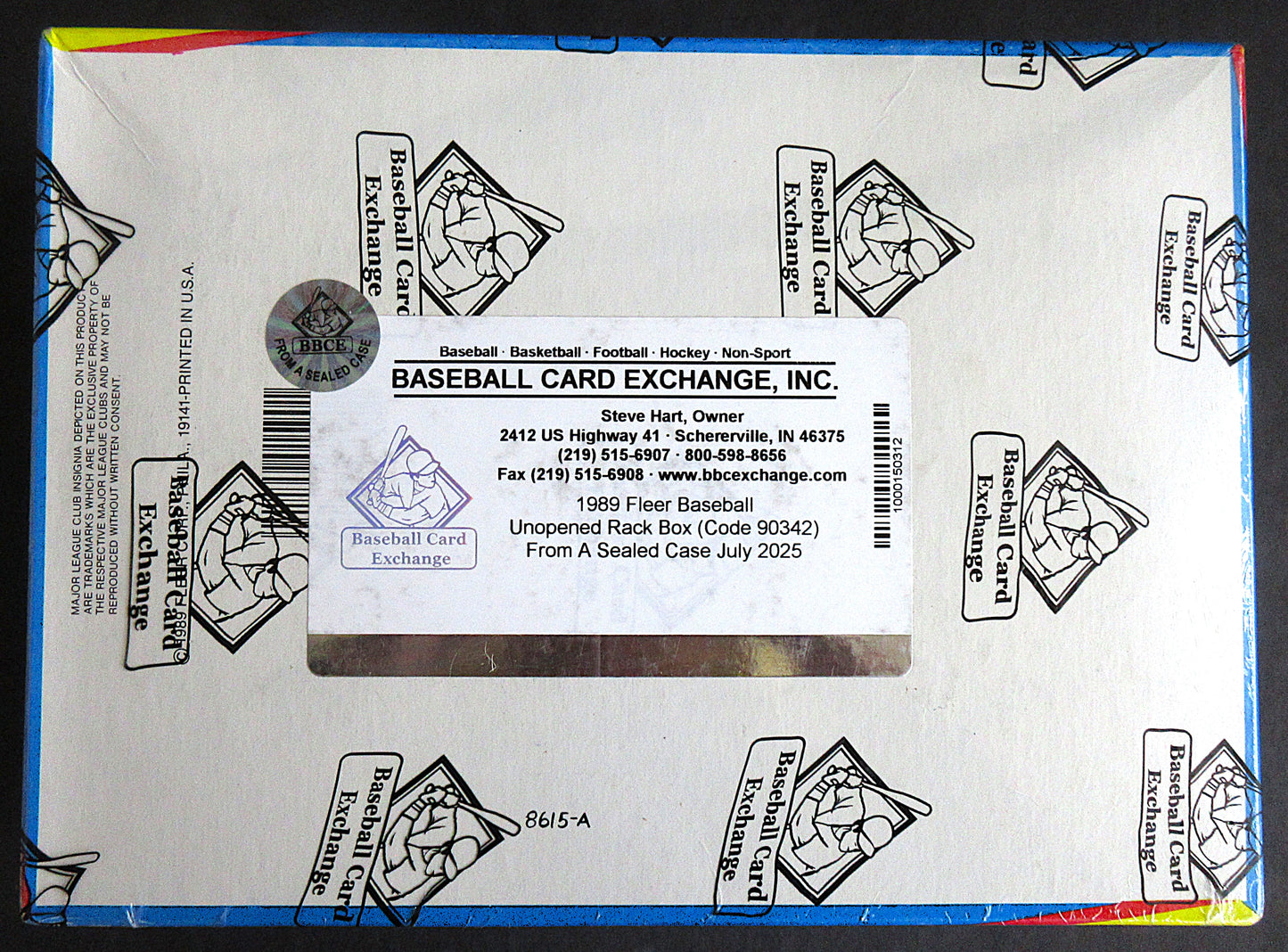1989 Fleer Baseball Unopened Rack Box (FASC) (Code 90342)