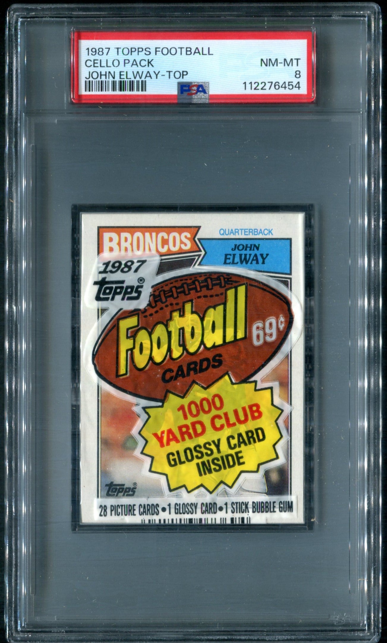 1987 Topps Football Unopened Cello Pack PSA 8 John Elway Top *6454