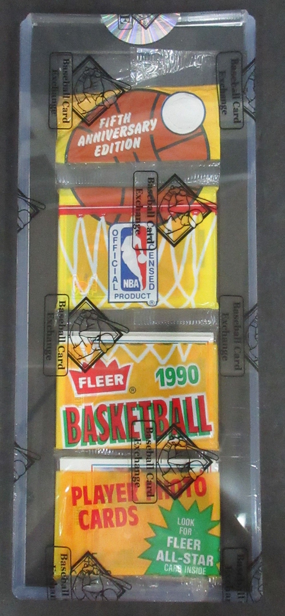 1990/91 Fleer Basketball Unopened Rack Pack (BBCE) (Jordan All Stars Back)