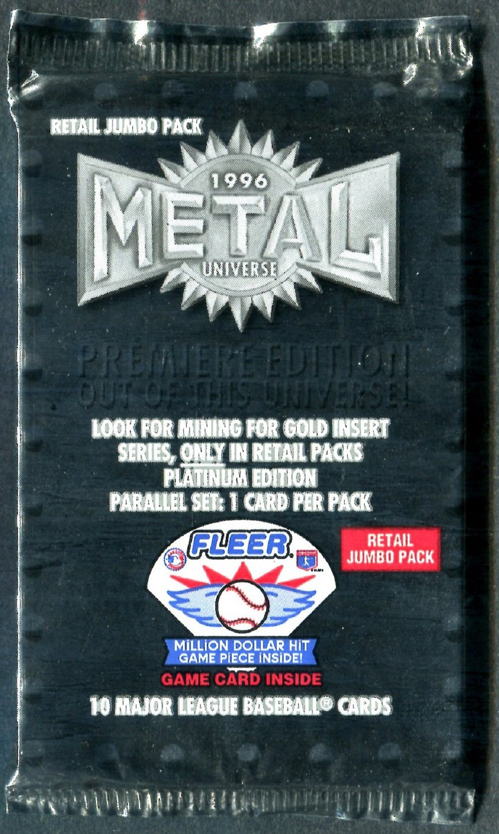 1996 Fleer Metal Universe Baseball Unopened Jumbo Pack (Retail) (10)