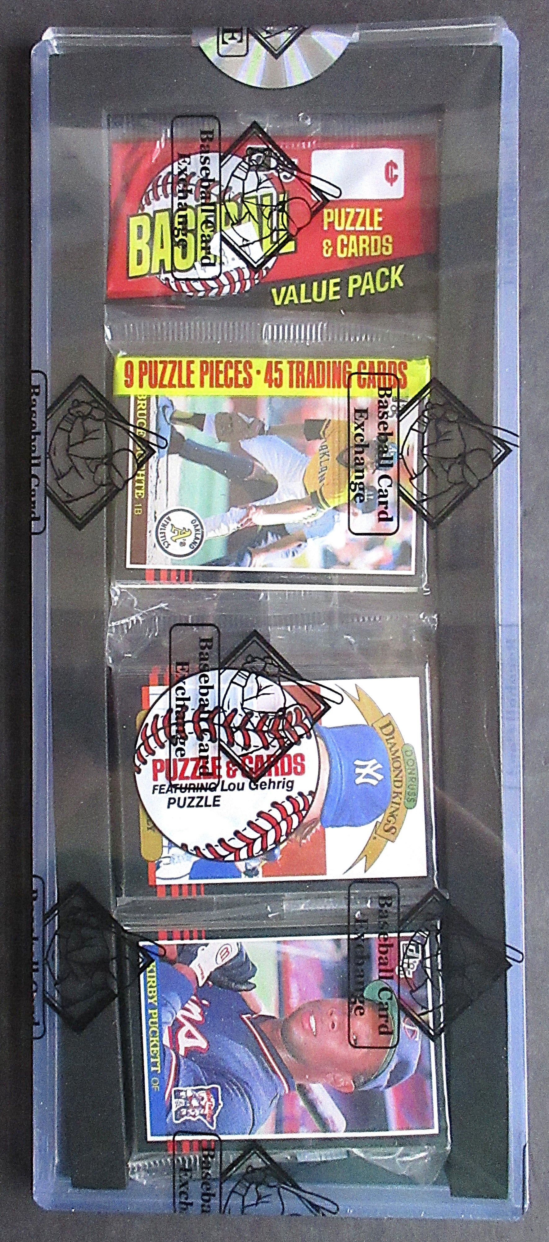 1985 Donruss Baseball Unopened Rack Pack (BBCE) (Puckett RC Top) (26446)