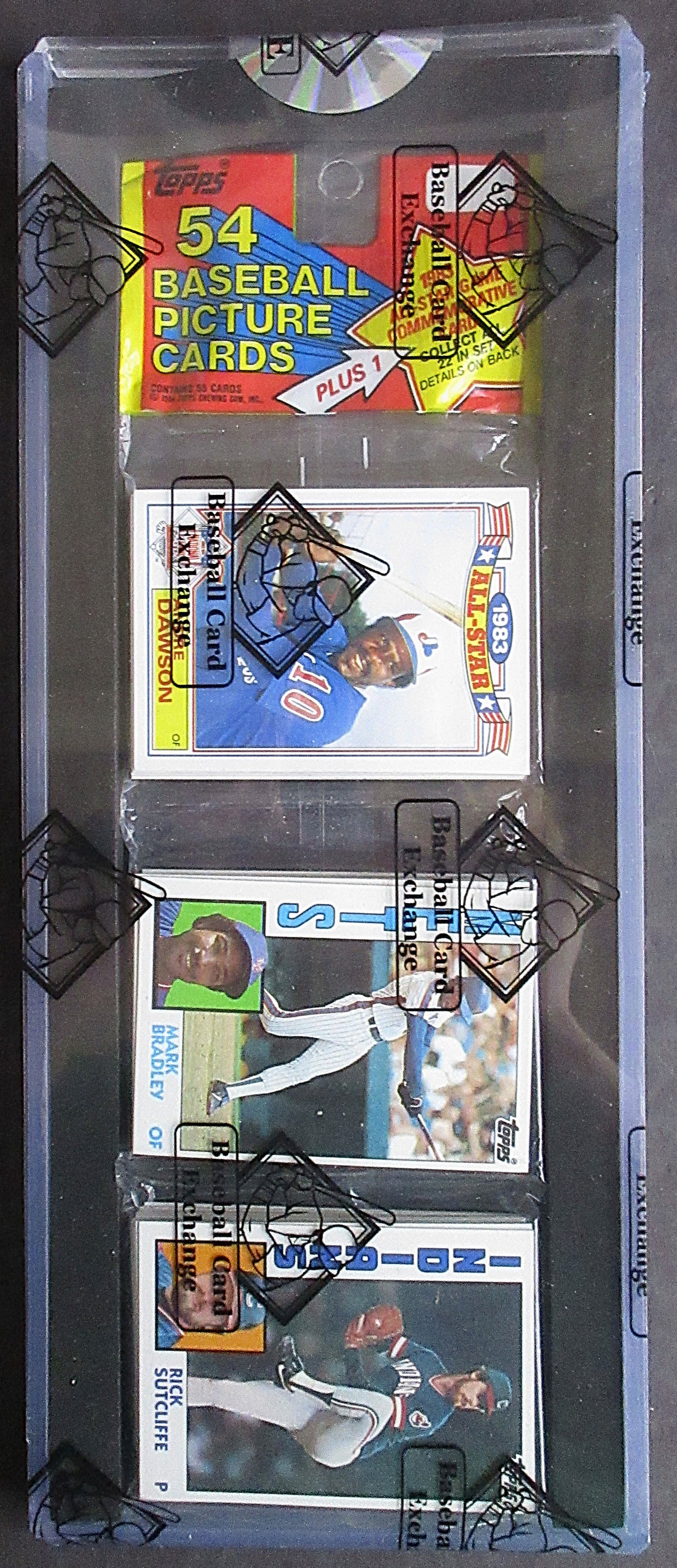 1984 Topps Baseball Unopened Rack Pack (Mattingly RC Back) (BBCE) (26449)