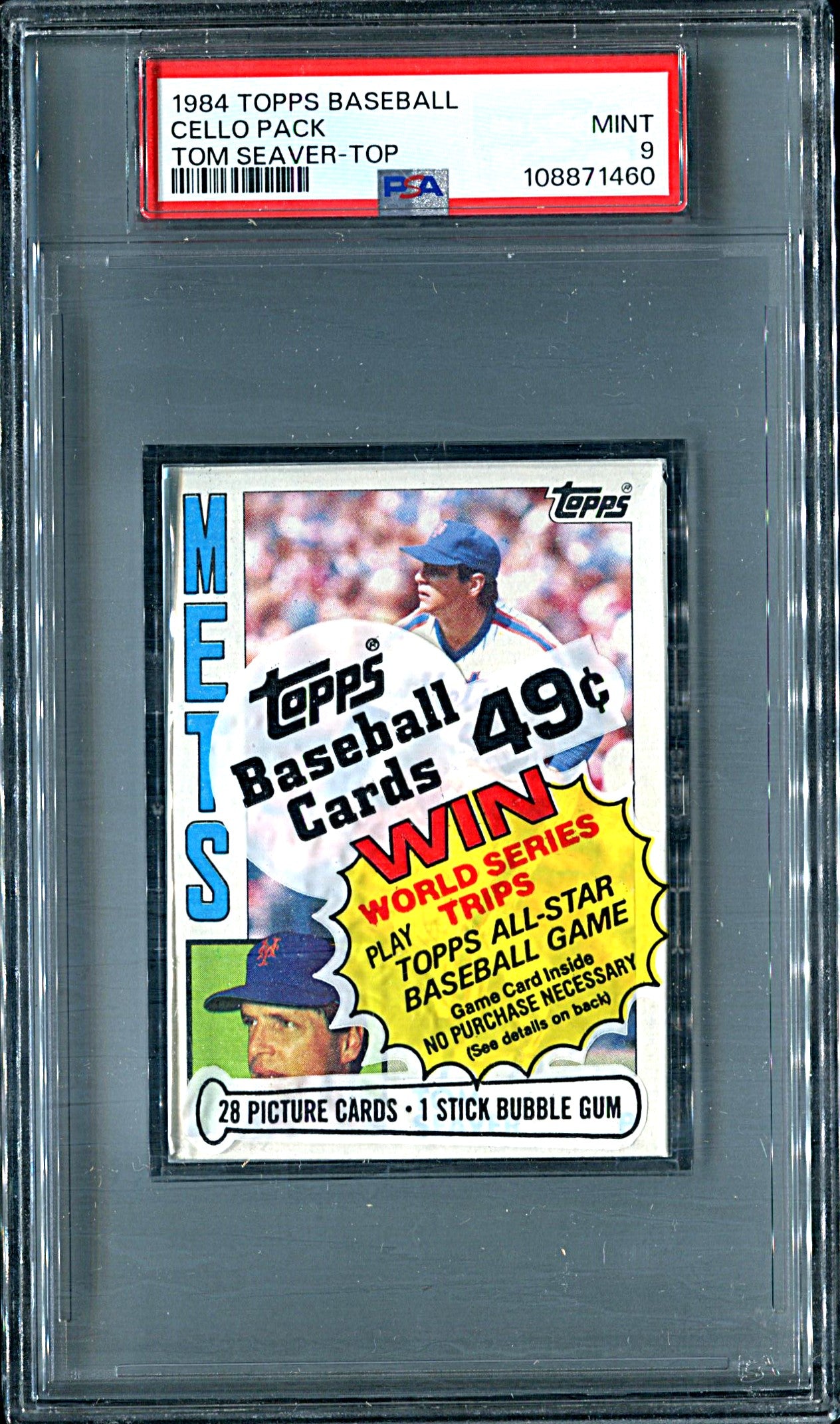1984 Topps Baseball Unopened Cello Pack PSA 9 Tom Seaver Top *1460