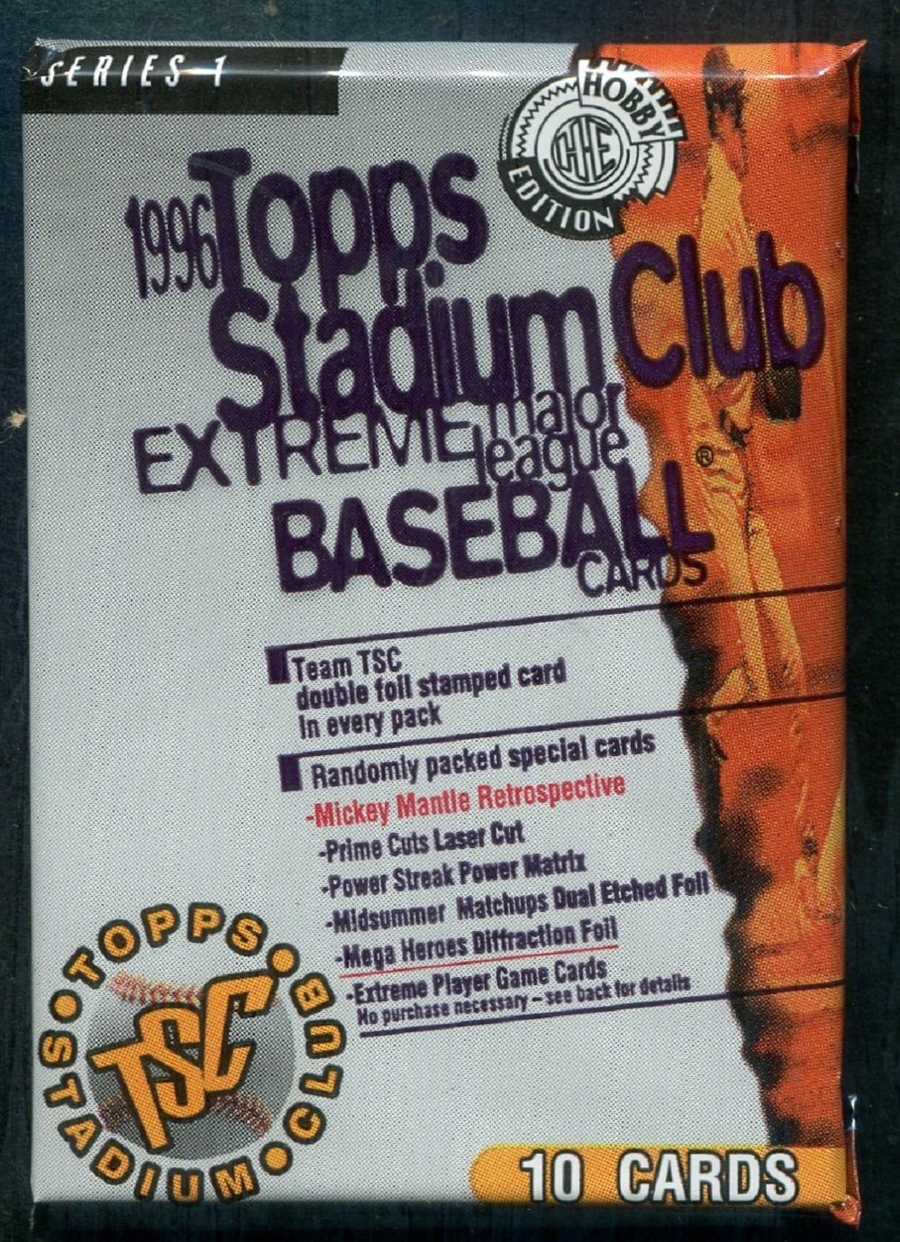 1996 Topps Stadium Club Baseball Unopened Series 1 Pack (Hobby) (10)