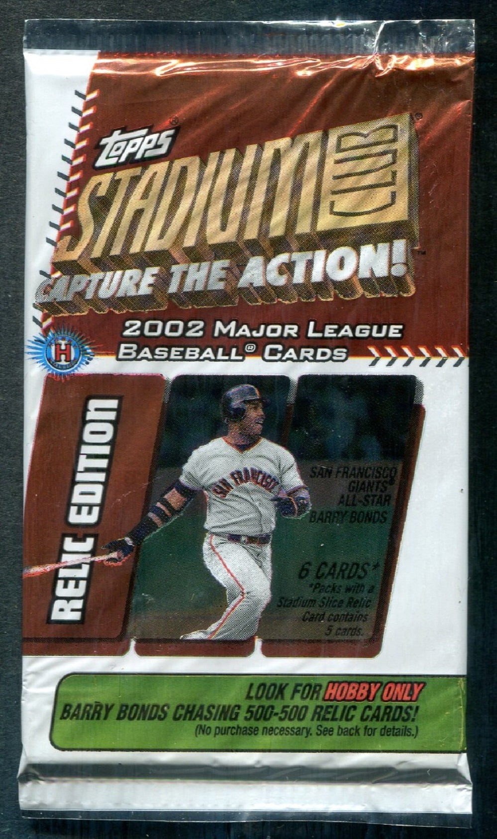 2002 Topps Stadium Club Baseball Unopened Relic Edition Pack (Hobby) (6)