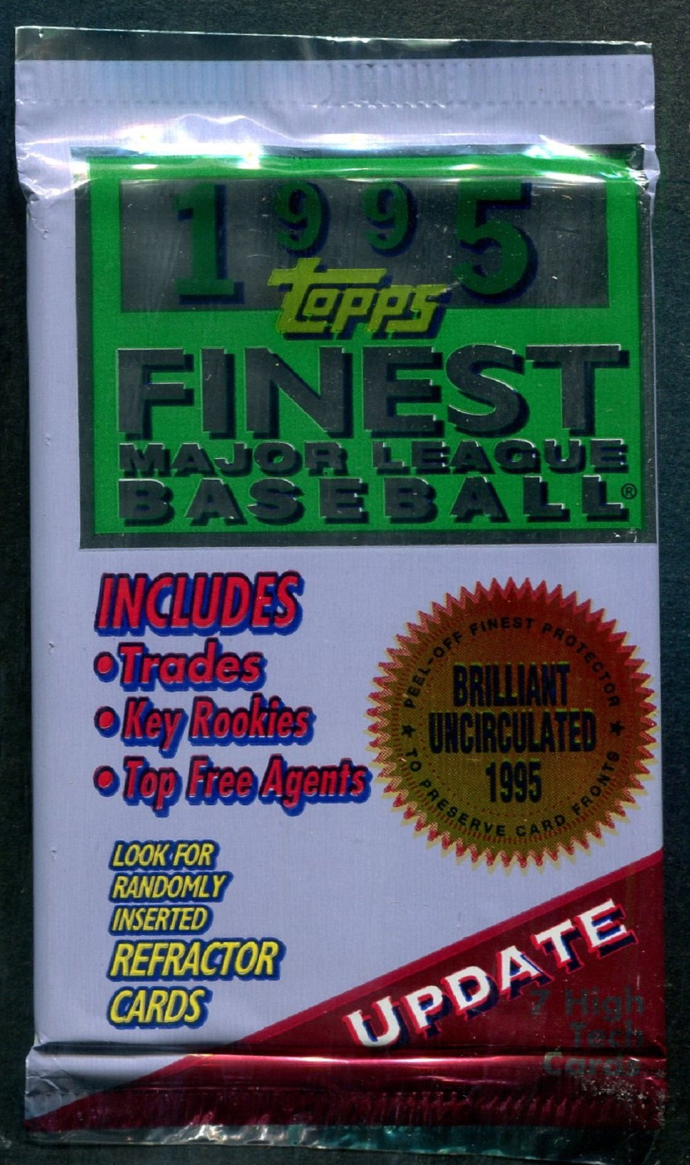 1995 Topps Finest Baseball Unopened Update Pack (7)