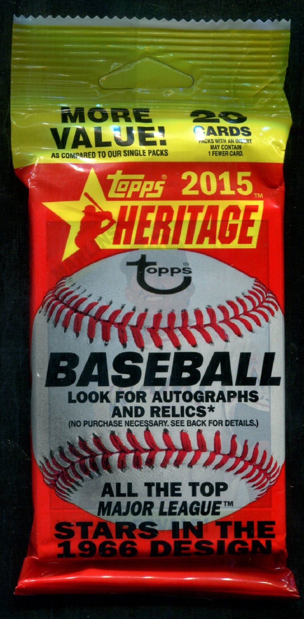 2015 Topps Heritage Baseball Unopened Value Hanger Pack (20)