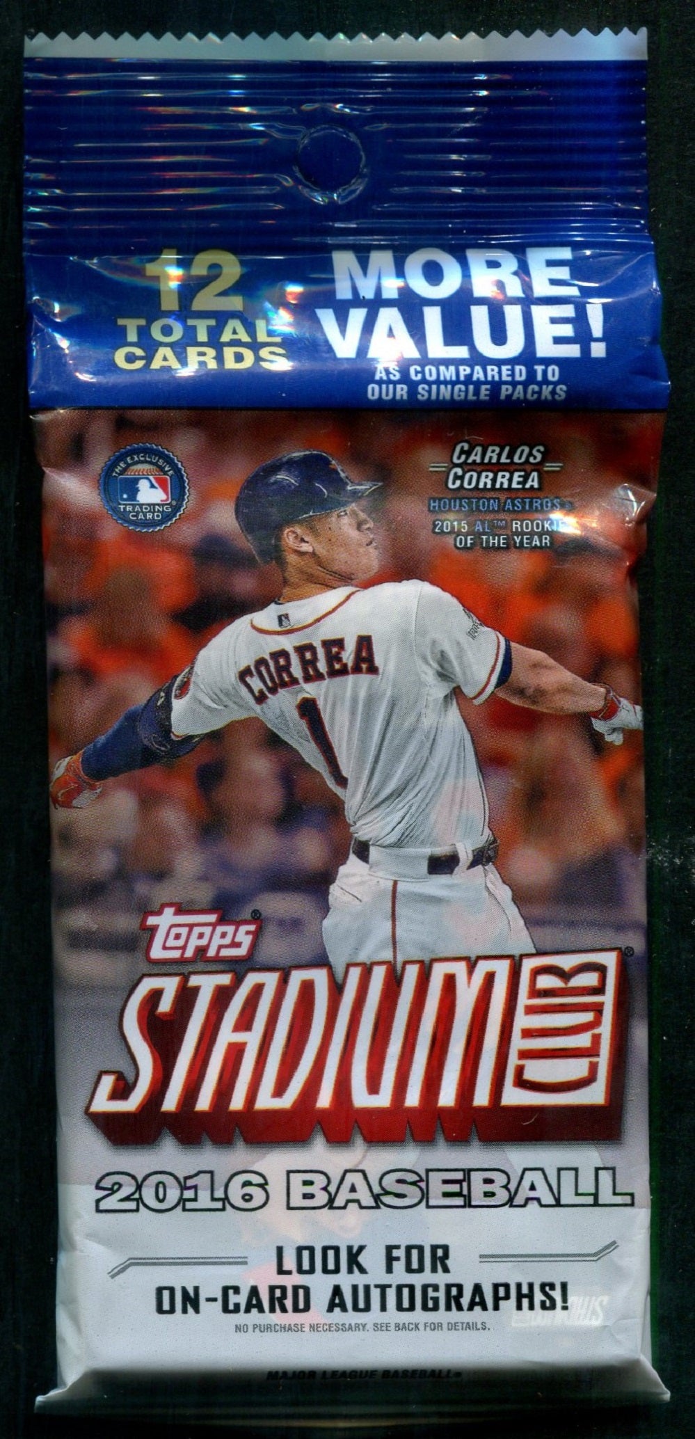 2016 Topps Stadium Club Baseball Unopened Value Hanger Pack (12)