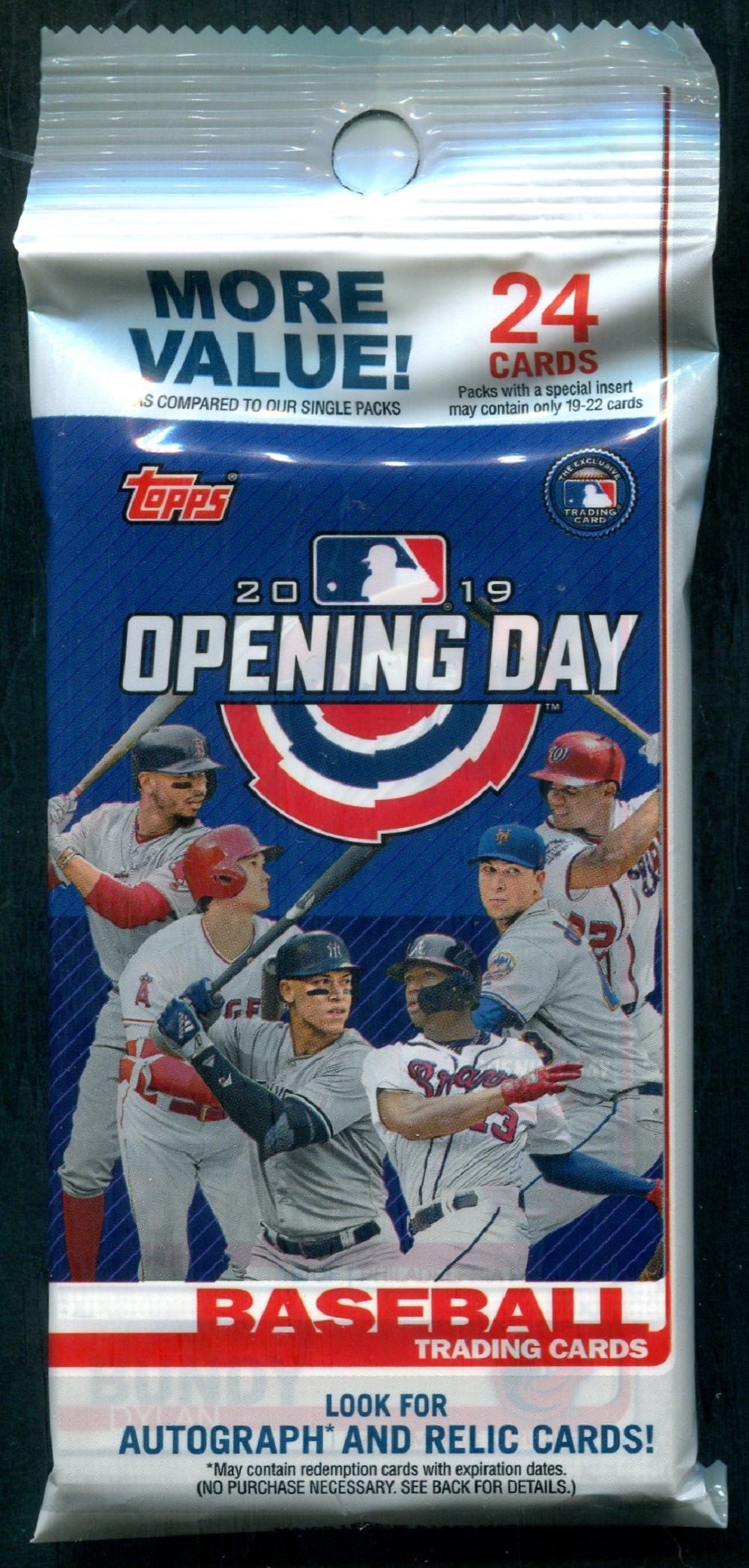 2019 Topps Opening Day Baseball Unopened Value Hanger Pack (24)