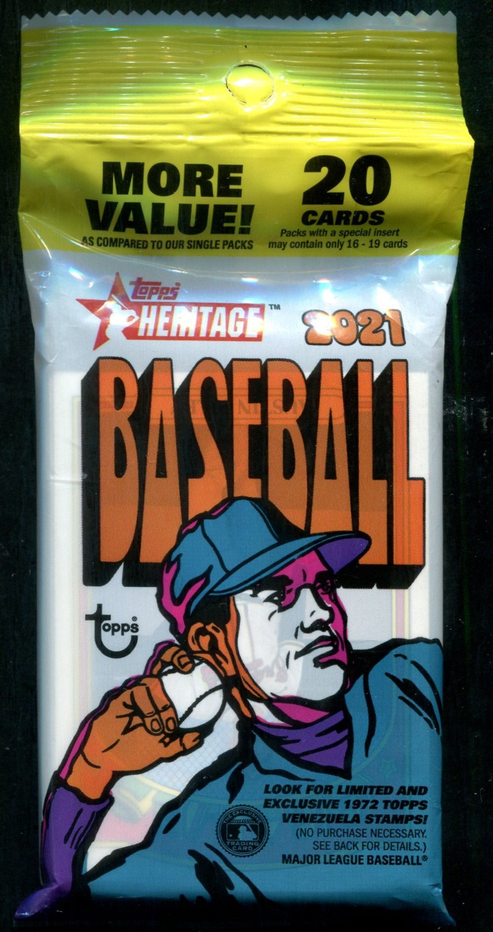 2021 Topps Heritage Baseball Unopened Value Hanger Pack (20)