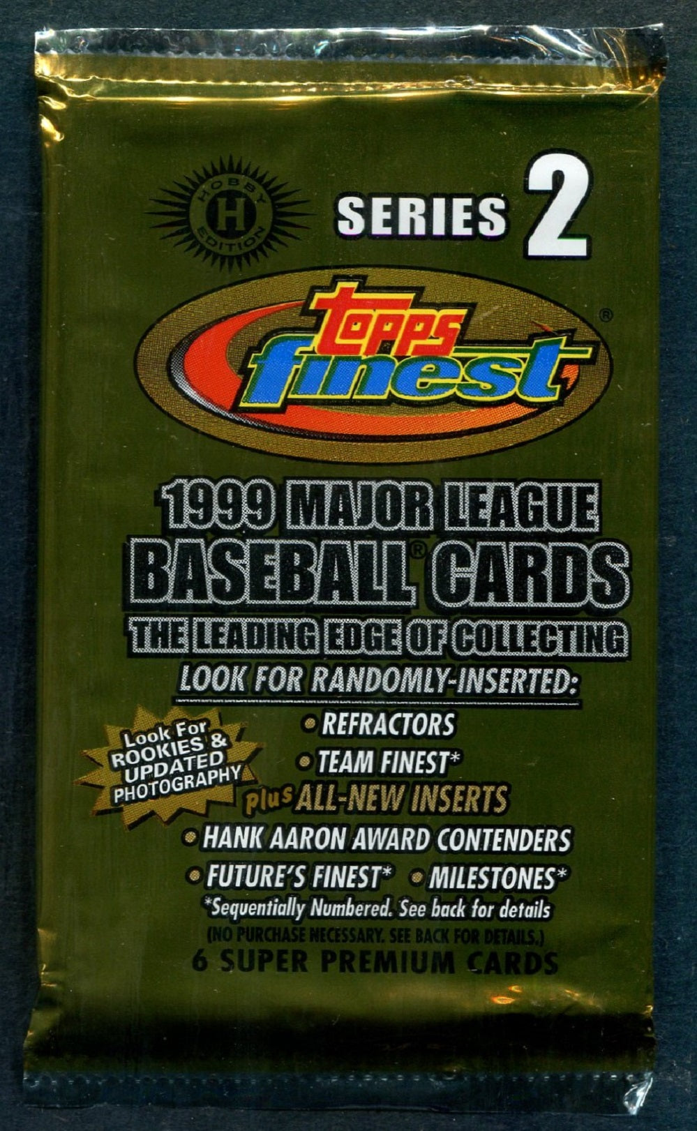 1999 Topps Finest Baseball Unopened Series 2 Pack (Hobby) (6)